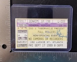 Paul Rodgers / Bad Company - Vintage September 17, 1999 Used Concert Ticket Stub - $10.00