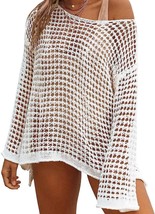 Women s Crochet Cover Ups for Women Hollow Out Swimsuit Mesh Cover Up Knit Summe - £49.43 GBP