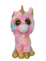 Ty Beanie Boos Fantasia Pink Unicorn Plush Stuffed Animal 2019 6.5&quot; - $266.83 MXN