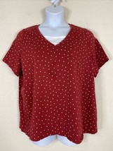 Catherines Womens Plus Size 1XWP Red Polkadot Suprema Collection T-shirt SS - $13.26