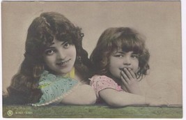 People Postcard RPPC Sister Hand Colored Phote Early 1900s - £5.53 GBP