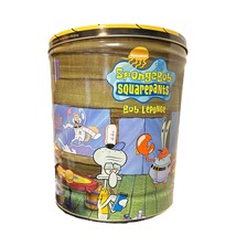 SpongeBob Potato Chip Tin with Lid Viacom 2004 Vintage Large Metal Can 11.5&quot;x10 - £43.18 GBP