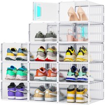12 Pack Shoe Organizer, Clear Plastic Stackable Shoe Storage, Multifunctional Sh - £39.22 GBP