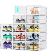 12 Pack Shoe Organizer, Clear Plastic Stackable Shoe Storage, Multifunct... - £39.17 GBP