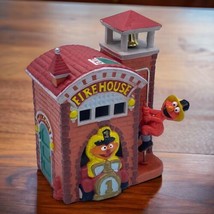 Vtg Sesame Street Firehouse Lamp Nightlight With Fireman Ernie And Elmo No Light - £26.33 GBP