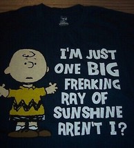 Peanuts CHARLIE BROWN T-Shirt MENS MEDIUM Navy Blue NEW - £15.13 GBP