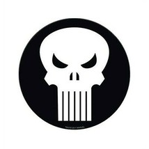 Punisher White Skull Symbol Sticker Black - £7.88 GBP
