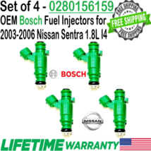 Genuine Bosch x4 Fuel Injectors for 2003-2006 Nissan Sentra 1.8L I4 #028... - £66.55 GBP