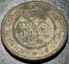 1812 GB Royaume-Uni 1 Penny Token Staffordshire Cheadle Cuivre Laiton Co... - £31.60 GBP