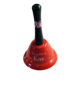 5&quot; &#39;Ring for a Kiss&#39; Red Metal Handheld Bell with Black Handle - $280.45 MXN