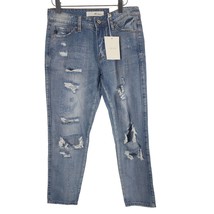 Kancan Jeans 3/25 Womens Mid Rise Skinny Leg Distressed Medium Wash NWT - £30.19 GBP