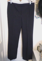 Talbots Women&#39;s Blue Pinstripe Career Cotton Stretch Pants NWT Sz 14 - $49.50