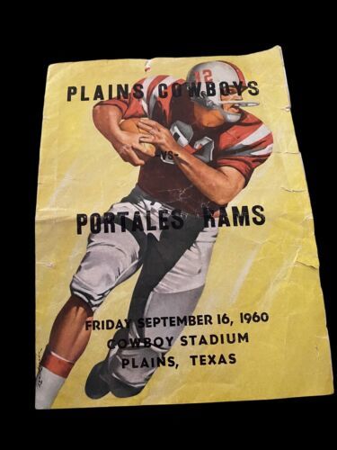 Plains Cowboys Portales Rams Football Program Texas 1960 Vtg Ephemera Co... - $22.29