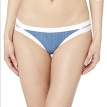 Seafolly Women&#39;s Block Party Brazialian Bikini Bottom Denim New 6 - £22.42 GBP