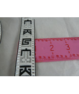 Wrights Vtg Embroidered Fabric Trim 1&quot; wide silver metallic white black ... - £2.63 GBP
