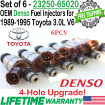 OEM 6Pcs Denso 4-Hole Upgrade Fuel Injectors for 1993, 1994 Toyota T100 3.0L V6 - £142.50 GBP