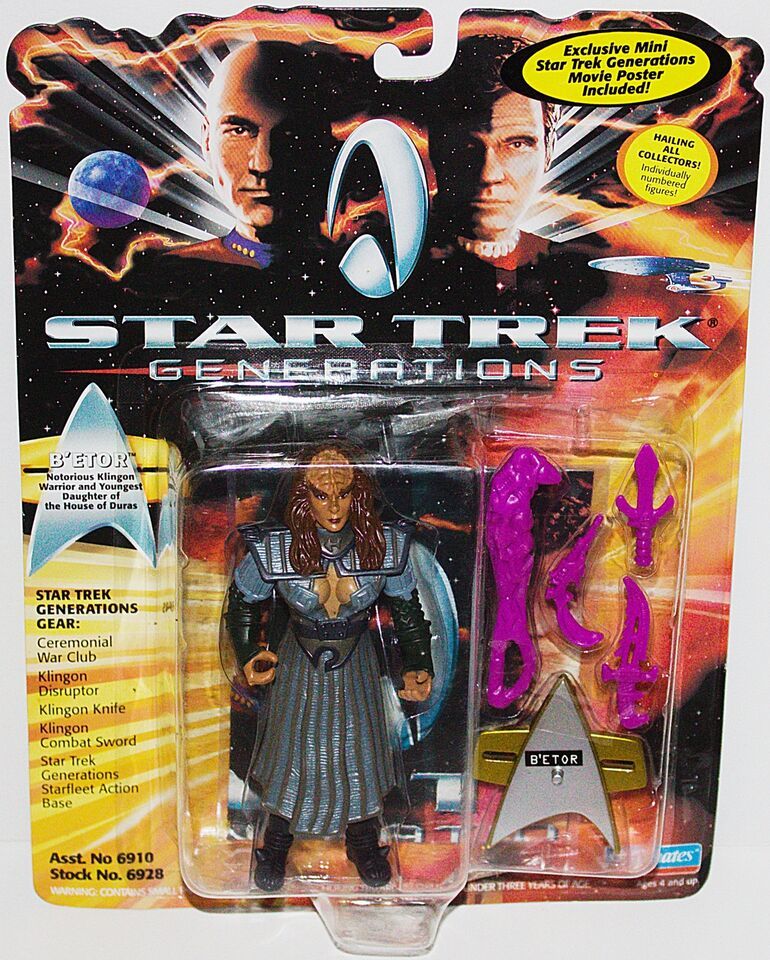 Star Trek Generations Movie B&#39;Etor Klingon Action Figure 1994 Playmates MOC - $2.99