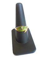 Vintage Avon Jewelry Ladies Gold Greem Enamel Leafglow Ring Sz 9 With Rh... - £11.95 GBP