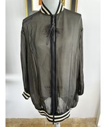 BRUNELLO CUCINELLI Black Silk Bomber Feather Monilli Zip Jacket Size M N... - £596.95 GBP