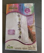 JANLYNN Pillow Cases 2pk for Stamped Cross Stitch Pansy Butterfly # 998 - £7.33 GBP
