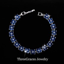 Fashion CC Brand Jewelry Elegant Royal Blue CZ Rhinestone Crystal Bracelet &amp; Ban - £15.71 GBP