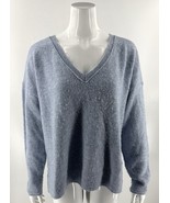 Lucky Brand Sweater Size Large Blue Slouchy Loose Fit V Neck Pullover Wo... - $413.96 MXN