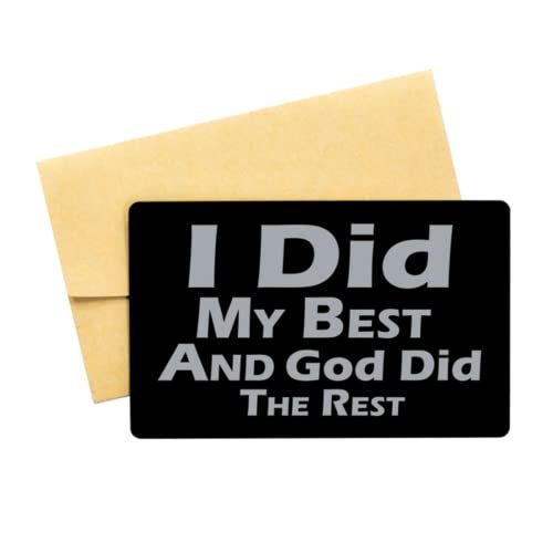 Motivational Christian Black Aluminum Card, I Did My Best and God Did Th... - $16.61