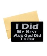 Motivational Christian Black Aluminum Card, I Did My Best and God Did Th... - £13.04 GBP