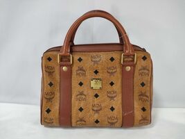 MCM Boston Bag Vintage Cognac Visetos Leather - $159.99