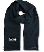 Seattle Seahawks NFL Unisex Jimmy Bean 4-in-1 Beanie Scarf 82 x 8&quot; Blue - $29.69