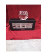 Oleg Cassini Signed Crystal Napkin Rings &amp; Candle Holder Square Napkin R... - $31.68