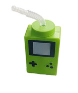 Plastic Video Game Tumbler with reusable straw Gameboy SNES Sega Green 16oz - $13.74