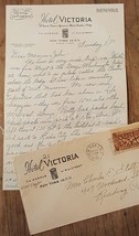1956 Antique Handwritten Letter Hotel Victoria Ny Letterhead Reading Pa Stott - £22.45 GBP