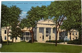 State War Memorial Building, Little Rock, Arkansas, vintage postcard 1950s - £9.40 GBP