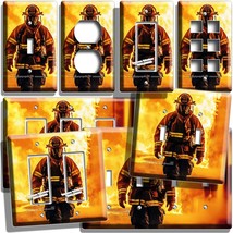 Firefighter In Uniform Fire Flames Light Switch Outlet Wall Plates Fireman Decor - £8.72 GBP+