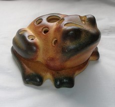 Ceramic Abstract Frog Toad Figurine Indoor Outdoor Tea Light Candle Holder TL3 - $14.85