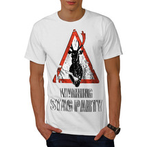 Wellcoda Warning Party Funny Mens T-shirt, Bachelor Graphic Design Printed Tee - £14.82 GBP+