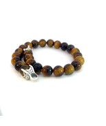 David Yurman Authentic Estate Tiger Eye Prayer Bead Bracelet 8.5&quot; Silver... - $246.51