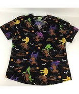 Scooby Doo Scrub Top Halloween Theme Women Size Small Uniform Shirt Myst... - £17.09 GBP