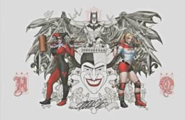 Frank Cho SIGNED 11x17&quot; DC Comics JLA Art Print ~ Batman &amp; Harley Quinn / Joker - £35.94 GBP