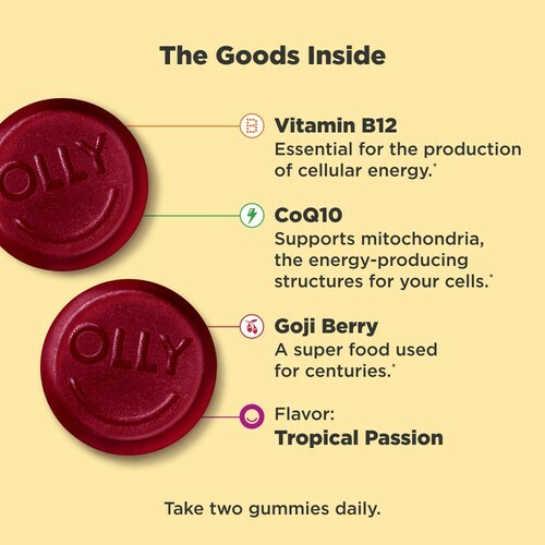 2 PACK OLLY Daily Energy Gummy Supplement *02/2025* with CoQ10 & B12, Caffeine Item image 3