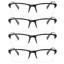 4 Packs Men Women Unisex Square Half Frame Reading Glasses Spring Hinge Readers - £8.78 GBP