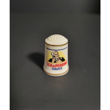 Vintage 1980 Franklin Mint Advert Lea &amp; Perrins Sauce Porcelain Thimble - £9.56 GBP