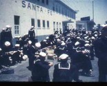 Large Group of Sailors at Santa Fe Railroad Station 35 MM Slide 1940&#39;s - $17.80
