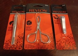 3 Pc. Revlon Stainless Steel Tweezer/Nail Clipper/Scissor Grip Tweezers(X1) - £14.67 GBP