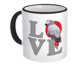 Love African Grey Parrot : Gift Mug Bird Exotic Animal Cute - £12.57 GBP