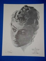 Ingrid Bergman Academy Award Oscar Portrait Print Vintage 1962 Volpe Gas... - $227.89 MXN