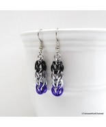 Asexual pride earrings, full Persian weave chainmail jewelry - £17.62 GBP