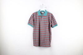 Vintage 70s Streetwear Mens Medium Faded Striped Collared Golf Polo Shirt Japan - £35.19 GBP