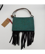 American Darling Turquoise Tooled Leather Fringe Bag NWT Western Crossbody - $1,046.22 MXN
